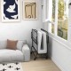 Twin size metal folding bed with memory foam mattress, showcasing the compact design and under-bed storage for space.