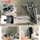 Folding treadmill with 12 preset programs, LCD display, and easy movement features for convenient storage and use.