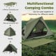 Foldable 2-person camping cot tent in green with pop-up design and rainfly, perfect for outdoor camping adventures.