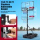 Foldable basketball hoop with adjustable height from 7.54 ft to 10 ft, featuring a shatterproof PC backboard for.