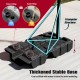 Thickened stable base for foldable basketball hoop, fillable with 200 lbs water or 352 lbs sand for enhanced stability.