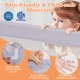 Foldable light gray bed rail with soft PP cotton padding and removable cover, ensuring toddler safety and easy access.