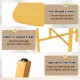 Foldable dining table with rubber wood legs, featuring safe round corners and a stable X-shaped frame for small spaces.