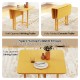 Foldable dining table with rubber wood legs, showcasing half-open and fully opened designs for versatile small space.