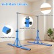 Foldable blue gymnastics bar with smooth bamboo grip, adjustable height, and protective foot pads for stable indoor training.