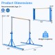 Foldable blue gymnastics bar with adjustable height from 35.5" to 59", designed for kids' training and exercise.