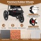 Foldable jogging stroller with 11.5" front wheel and air-filled rubber tires, ideal for smooth rides on various.
