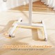 Sturdy H-shaped base of the foldable mobile standing desk with 360° wheels and brakes for easy movement and stability.