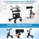 Foldable Rollator Rolling Walker with Seat for Seniors - Gallery View 5 of 11