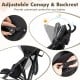 Adjustable canopy and backrest of the Foldable Twin Baby Double Stroller in black, providing customized comfort for.