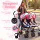 Foldable Twin Baby Double Stroller Ultralight Umbrella Kids Stroller - Gallery View 6 of 10