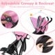 Adjustable pink canopy and backrest of the foldable twin baby stroller for customized comfort and UV protection.
