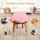 Foldable and portable pink facial spa bed with adjustable height, suitable for massage, tattoo, and facial care.