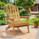 Oversized folding Adirondack chair made of durable acacia wood, featuring a 105° backrest for comfortable outdoor relaxation.