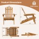 Folding acacia wood oversized Adirondack chair dimensions showing a 400 lbs weight capacity and compact design for easy storage.