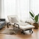 Folding adjustable guest bed in white with wheels, featuring a soft mattress, ideal for home and office use.