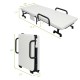 Folding adjustable guest bed in white with wheels, features six-gear adjustment and practical storage bags for.
