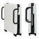Folding adjustable guest bed in white with wheels, featuring a soft mattress and practical storage for versatile use.