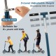 Folding aluminum alloy scooter in blue with 3 adjustable heights, suitable for kids 8+ for safe riding and storage.