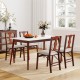 Set of two brown upholstered folding chairs with comfy padded seats, perfect for dining and easy storage.