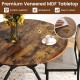 Folding dining table with a 47-inch round MDF tabletop in rustic brown, featuring drop leaves and scratch-resistant.