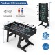 Folding foosball table with 22 players, slide scorers, and realistic graphics, ideal for game rooms and gatherings.