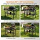 Folding grill cart features a spacious 32" x 18" countertop, designed for 17"/22" griddles and portable BBQ grills.
