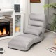 Gray folding lazy sofa couch with pillow in a cozy living room setting, perfect for relaxation and leisure activities.