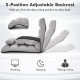Folding lazy sofa couch in gray with adjustable backrest, ideal for gaming, reading, or relaxing at home.