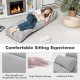 Folding lazy sofa couch in gray with adjustable positions and a pillow, ideal for gaming, TV watching, or reading.