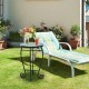 Folding mosaic side table with ceramic tile top, perfect for outdoor use beside a lounge chair or as a plant stand.