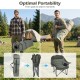Folding oversized camping chair in green with side pockets and cup holder, showcasing quick-folding design for easy.