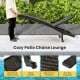 Folding padded rattan patio chaise lounge with adjustable backrest and quick dry foam, ideal for poolside relaxation.