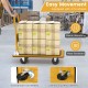Folding platform cart dolly with black vinyl body, 4 wheels, and a maximum load of 660lbs for easy transport.