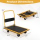 Folding platform cart dolly with black vinyl surface, measuring 35.5" x 24", designed for easy storage and heavy loads.