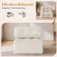 Folding sofa bed in beige with corduroy cover, featuring a 3-in-1 design for living room or guest room use.