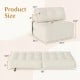 Folding sofa bed in beige with dimensions, showcasing 3-in-1 design for living room, lounger, or bed use.