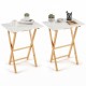 Folding TV Tray Tables Set of 2 for Small Spaces Bedroom and Living Room - Gallery View 4 of 10