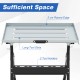 Folding welding table with a 5 cm raised edge, featuring long tool slots and two tool holders for organized workspace.