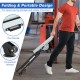 Folding welding table with pull handle and wheels, featuring 4-level height adjustment for versatile work efficiency.