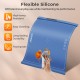 Flexible blue food warming mat with high-temp resistance, easy cleaning, and rollable design for convenient storage.