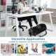 Foot and calf massager with adjustable stand, red light heating, and compression massage for home or office relaxation.