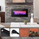 36-inch electric wall-mounted fireplace in black with realistic flame effects, remote control, and safety features for.