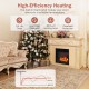 18-inch electric fireplace insert with adjustable LED flame, remote control, and overheat protection for cozy warmth.