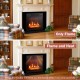 18-inch electric fireplace insert with adjustable LED flame, showcasing flame effects with and without heat for.