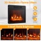 32-inch electric TV stand fireplace with realistic flame effect, 3 brightness levels, and ample storage space for.