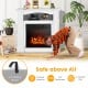 32-inch electric TV stand fireplace in white with adjustable flame, remote control, and ample storage for living rooms.
