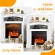 Electric fireplace with shelf, 1400W heating, adjustable flame brightness, perfect for living room decor.
