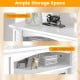 Ample storage space in the 32-inch electric TV stand fireplace with open compartment and practical countertop.