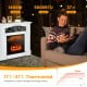 32-inch electric TV stand fireplace in white, 1400W heating power, stylish design with shelf, perfect for living room.